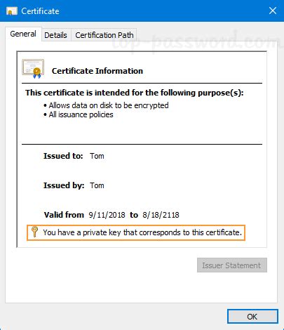 windows 10 certificate identifier